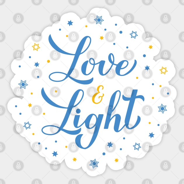 Hanukkah-Love & Light Sticker by shemazingdesigns